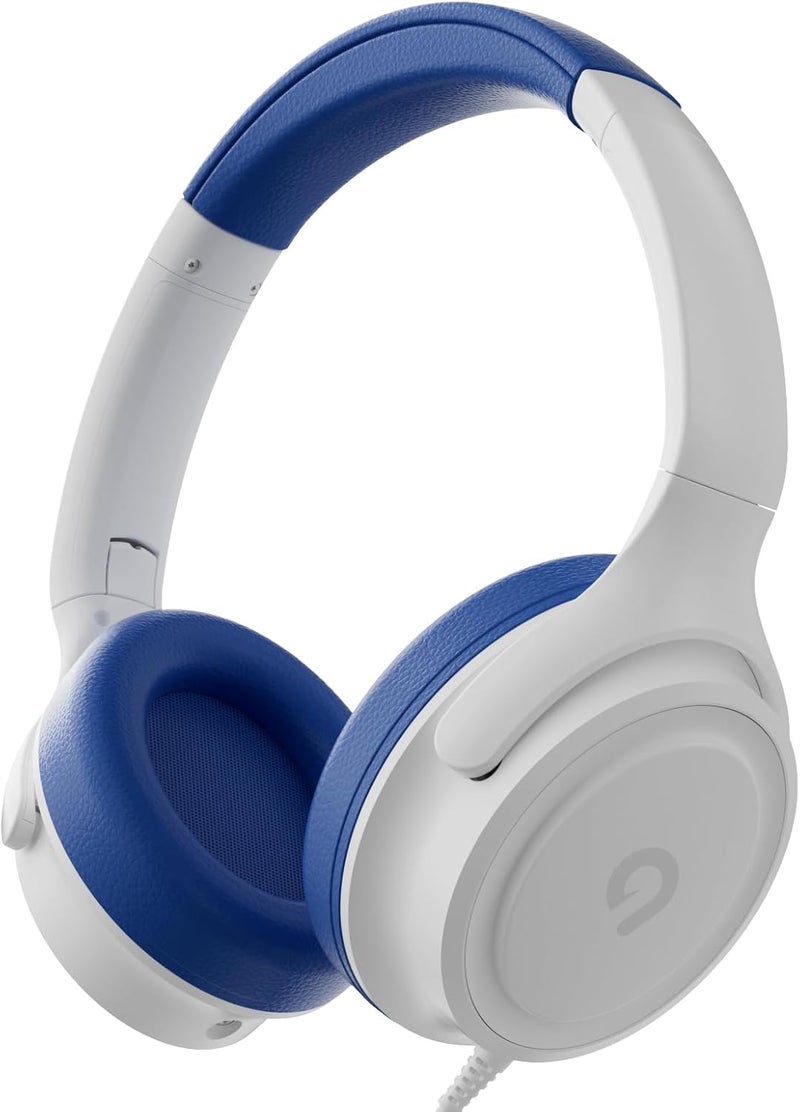 ADOOPE Kids Headphones with Cord-3.5mm Jack 85/94dB Safe Volume Control Built-in Microphone On-Ear Headphones for Kids/Teens/School/Travel/3.5mm Devices(White) - Image 1